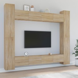 vidaXL Set de muebles para TV 8 pzas madera contrachapada roble Sonoma