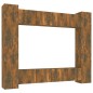 vidaXL Set de muebles de TV 8 pzas madera contrachapada roble ahumado