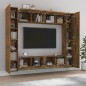 vidaXL Set de muebles de TV 8 pzas madera contrachapada roble ahumado