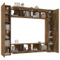vidaXL Set de muebles de TV 8 pzas madera contrachapada roble ahumado