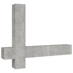 vidaXL Set de muebles de TV 5 pzas madera contrachapada gris hormigón