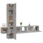 vidaXL Set de muebles de TV 5 pzas madera contrachapada gris hormigón