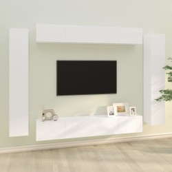 vidaXL Set de muebles para TV 8 piezas madera contrachapada blanco