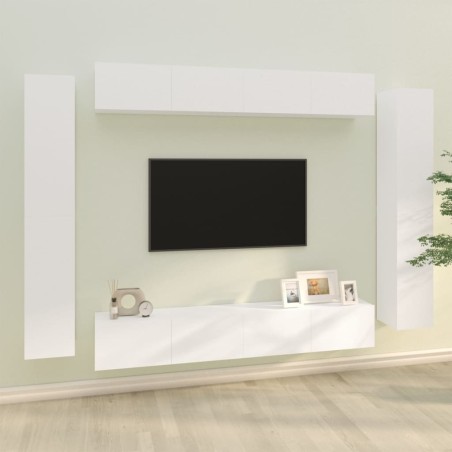 vidaXL Set de muebles para TV 8 piezas madera contrachapada blanco