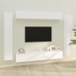 vidaXL Set de muebles para TV 8 piezas madera contrachapada blanco