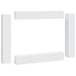 vidaXL Set de muebles para TV 8 piezas madera contrachapada blanco