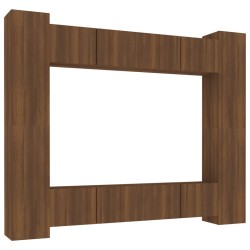 vidaXL Set de muebles para TV 8 pzas madera contrachapada roble marrón