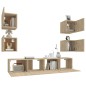 vidaXL Set de muebles para TV 6 pzas madera contrachapada roble sonoma vidaXL Set de muebles para TV 6 pzas madera contrachapada roble sonoma
