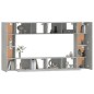 vidaXL Set de muebles de TV 8 pzas madera contrachapada gris hormigón