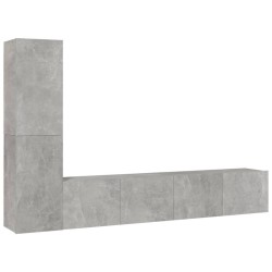 vidaXL Set de muebles de TV 4 pzas madera contrachapada gris hormigón