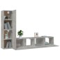 vidaXL Set de muebles de TV 4 pzas madera contrachapada gris hormigón vidaXL Set de muebles de TV 4 pzas madera contrachapada gris hormigón