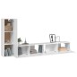 vidaXL Set de muebles de TV 3 piezas madera contrachapada blanco