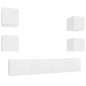 vidaXL Set de muebles para TV 6 piezas madera contrachapada blanco