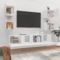 vidaXL Set de muebles para TV 6 piezas madera contrachapada blanco