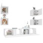 vidaXL Set de muebles para TV 6 piezas madera contrachapada blanco