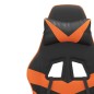 vidaXL Silla gaming giratoria reposapiés cuero sintético negro naranja vidaXL Silla gaming giratoria reposapiés cuero sintético negro naranja