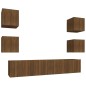 vidaXL Set de muebles para TV 6 pzas madera contrachapada roble marrón vidaXL Set de muebles para TV 6 pzas madera contrachapada roble marrón