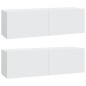 vidaXL Set de muebles para TV 4 piezas madera contrachapada blanco