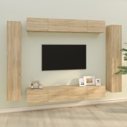 vidaXL Set de muebles para TV 8 pzas madera contrachapada roble Sonoma