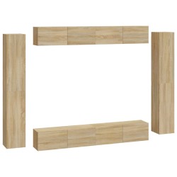 vidaXL Set de muebles para TV 8 pzas madera contrachapada roble Sonoma
