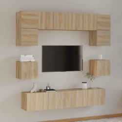 vidaXL Set de muebles para TV 8 pzas madera contrachapada roble Sonoma