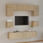 vidaXL Set de muebles para TV 8 pzas madera contrachapada roble Sonoma