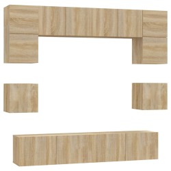 vidaXL Set de muebles para TV 8 pzas madera contrachapada roble Sonoma