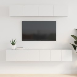 vidaXL Set de muebles para TV 5 piezas madera contrachapada blanco