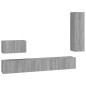 vidaXL Set de muebles para TV 4 pzas madera contrachapada gris Sonoma vidaXL Set de muebles para TV 4 pzas madera contrachapada gris Sonoma