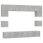 vidaXL Set de muebles de TV 8 pzas madera contrachapada gris hormigón vidaXL Set de muebles de TV 8 pzas madera contrachapada gris hormigón