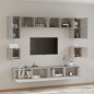 vidaXL Set de muebles de TV 8 pzas madera contrachapada gris hormigón vidaXL Set de muebles de TV 8 pzas madera contrachapada gris hormigón