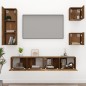 vidaXL Set de muebles de TV 5 pzas madera contrachapada roble ahumado vidaXL Set de muebles de TV 5 pzas madera contrachapada roble ahumado