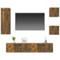 vidaXL Set de muebles de TV 5 pzas madera contrachapada roble ahumado vidaXL Set de muebles de TV 5 pzas madera contrachapada roble ahumado