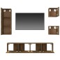 vidaXL Set de muebles de TV 5 pzas madera contrachapada roble ahumado vidaXL Set de muebles de TV 5 pzas madera contrachapada roble ahumado