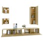 vidaXL Set de muebles para TV 5 pzas madera contrachapada roble Sonoma vidaXL Set de muebles para TV 5 pzas madera contrachapada roble Sonoma