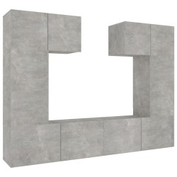 vidaXL Set de muebles de TV 6 pzas madera contrachapada gris hormigón