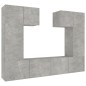 vidaXL Set de muebles de TV 6 pzas madera contrachapada gris hormigón vidaXL Set de muebles de TV 6 pzas madera contrachapada gris hormigón