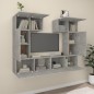 vidaXL Set de muebles de TV 6 pzas madera contrachapada gris hormigón vidaXL Set de muebles de TV 6 pzas madera contrachapada gris hormigón