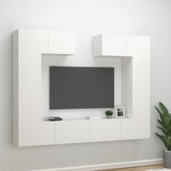 vidaXL Set de muebles para TV 6 piezas madera contrachapada blanco