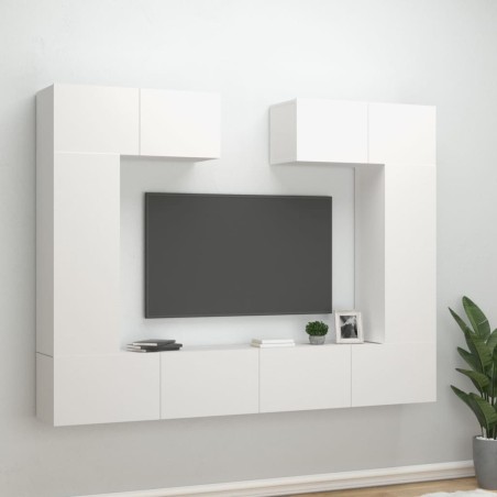 vidaXL Set de muebles para TV 6 piezas madera contrachapada blanco
