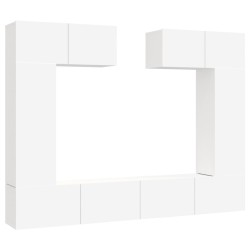 vidaXL Set de muebles para TV 6 piezas madera contrachapada blanco