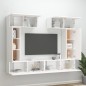 vidaXL Set de muebles para TV 6 piezas madera contrachapada blanco vidaXL Set de muebles para TV 6 piezas madera contrachapada blanco