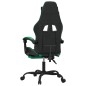 vidaXL Silla gaming giratoria y reposapiés cuero sintético negro verde vidaXL Silla gaming giratoria y reposapiés cuero sintético negro verde