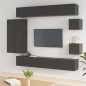 vidaXL Set de muebles para TV 8 piezas madera contrachapada negro