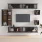 vidaXL Set de muebles para TV 8 piezas madera contrachapada negro