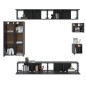 vidaXL Set de muebles para TV 8 piezas madera contrachapada negro