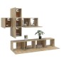 vidaXL Juego de mueble TV 7 piezas madera contrachapada roble Sonoma vidaXL Juego de mueble TV 7 piezas madera contrachapada roble Sonoma