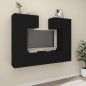 vidaXL Set de muebles para TV 6 piezas madera contrachapada negro