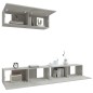 vidaXL Set de muebles de TV 3 pzas madera contrachapada gris hormigón