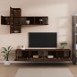 vidaXL Set de muebles para TV 7 pzas madera contrachapada roble marrón